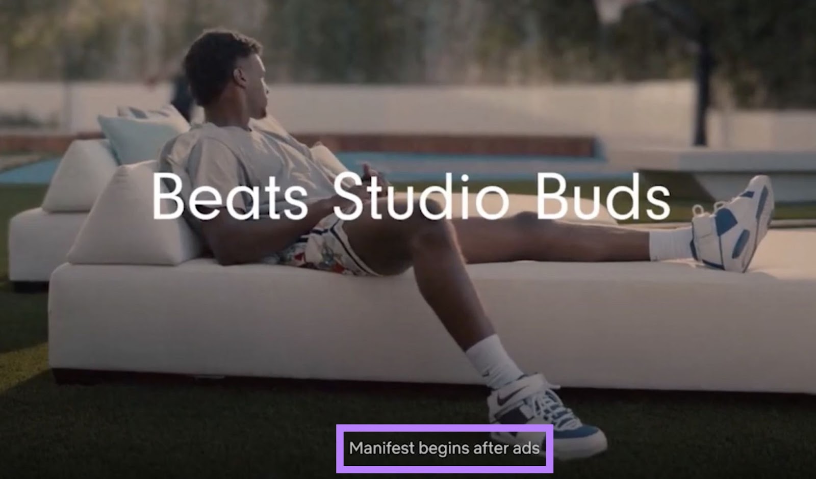 A video ad of 'beats' playing before a show on Netflix.