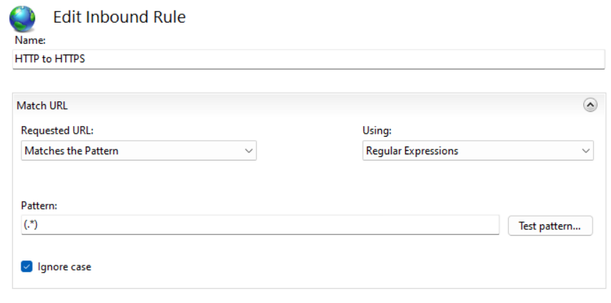 Name the incoming rule, "Http to https."