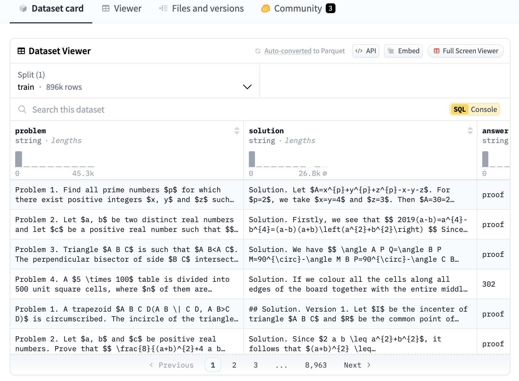 Numinamath 1.5: For the second iteration of Numinamath promotes AI-driven mathematical problem solving with improved data sets at competition level, verified metadata and improved reasoning features