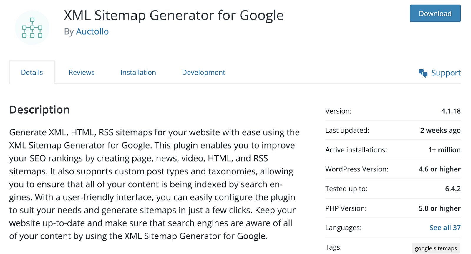 XML Sitemap Generator to Google Details