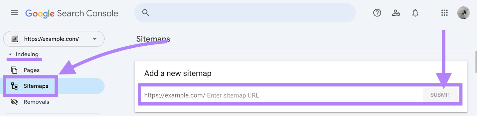 Google -Search Consol tab for Sitemaps where you can submit a new Sitemap