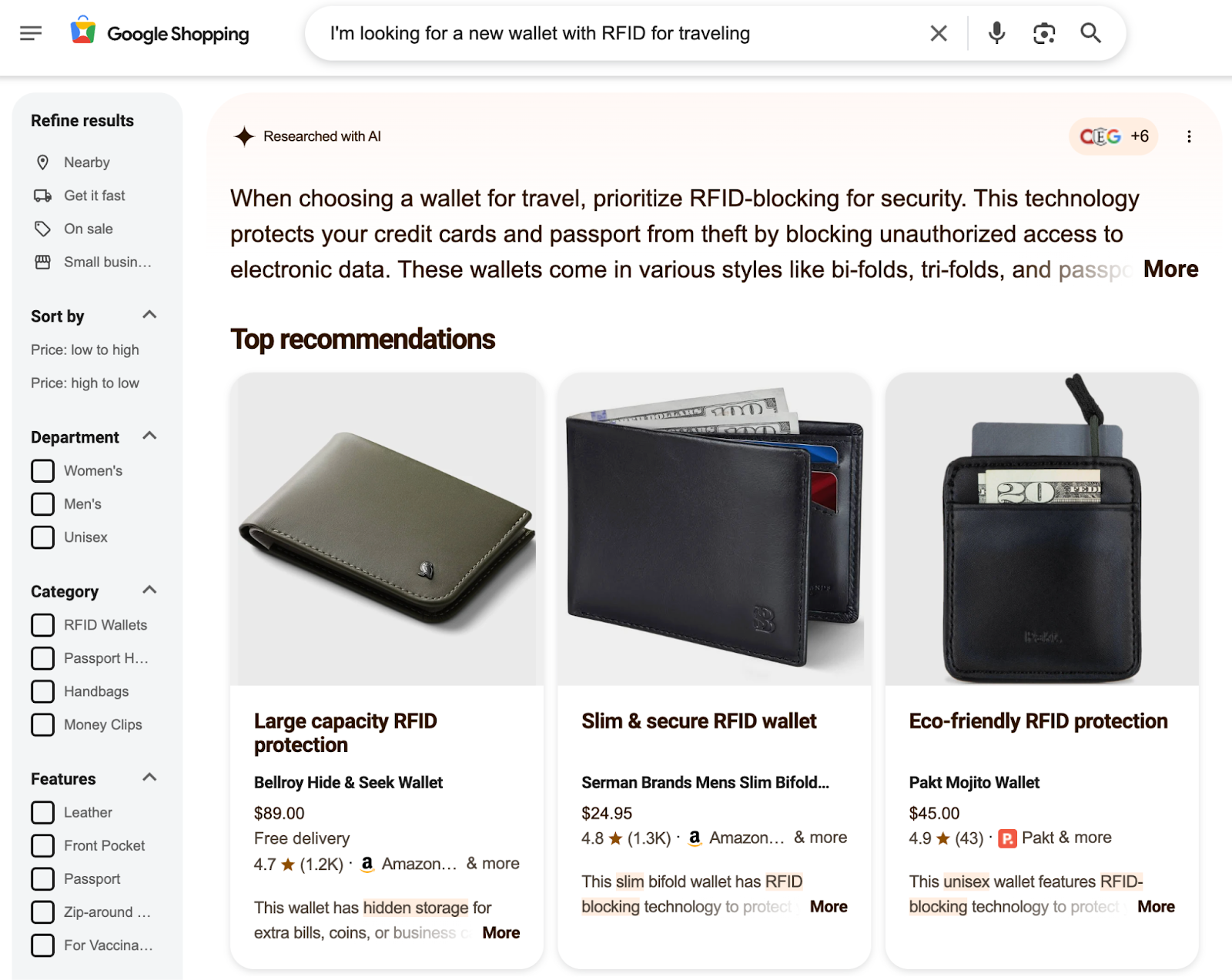 Google Shopping Search results for RFID -T travel wallet